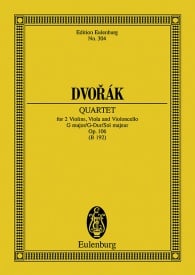 Dvorak: String Quartet G major Opus 106 B 192 (Study Score) published by Eulenburg